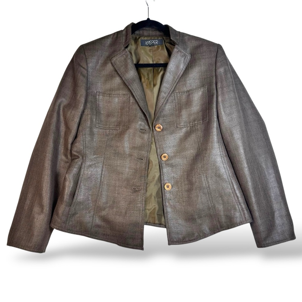 Kasper Brown Shimmering Business casual Blazer Jacket Women’s size 10